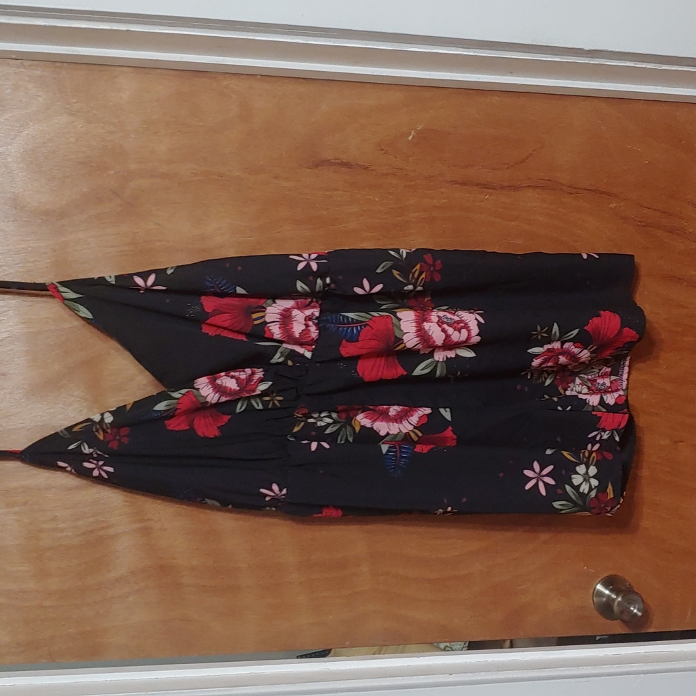 Black floral romper